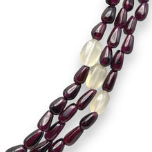 Handmade Natural Garnet Plain Drop & Chalcedony Nugget Gemstone Beaded 18.2’’ Necklace Jewelry - Necklace