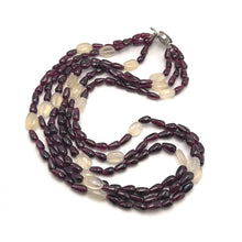 Handmade Natural Garnet Plain Drop & Chalcedony Nugget Gemstone Beaded 18.2’’ Necklace Jewelry - Necklace