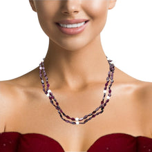 Handmade Natural Garnet Plain Hexagon & Agate Round Gemstone Beaded 17.1’’ Necklace Jewelry - Necklace