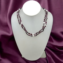 Handmade Natural Garnet Plain Hexagon & Agate Round Gemstone Beaded 17.1’’ Necklace Jewelry - Necklace