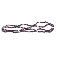 Handmade Natural Garnet Plain Hexagon & Agate Round Gemstone Beaded 17.1’’ Necklace Jewelry - Necklace