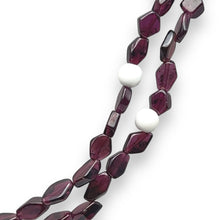 Handmade Natural Garnet Plain Hexagon & Agate Round Gemstone Beaded 17.1’’ Necklace Jewelry - Necklace