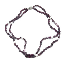Handmade Natural Garnet Plain Hexagon & Agate Round Gemstone Beaded 17.1’’ Necklace Jewelry - Necklace