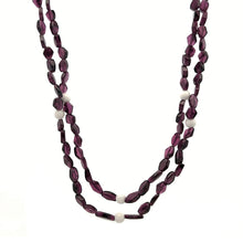Handmade Natural Garnet Plain Hexagon & Agate Round Gemstone Beaded 17.1’’ Necklace Jewelry - Necklace