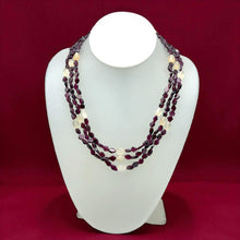 Handmade Natural Garnet Plain Hexagon & Chalcedony Nugget Gemstone Beaded 18.9’’ Necklace Timeless Elegance Jewelry