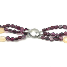 Handmade Natural Garnet Plain Hexagon & Chalcedony Nugget Gemstone Beaded 18.9’’ Necklace Timeless Elegance Jewelry