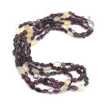 Handmade Natural Garnet Plain Hexagon & Chalcedony Nugget Gemstone Beaded 18.9’’ Necklace Timeless Elegance Jewelry