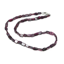 Handmade Natural Garnet Tube Bead 15’’ Necklace Smooth Plain Gemstone Jewelry - Necklace
