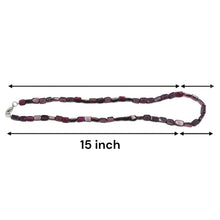 Handmade Natural Garnet Tube Bead 15’’ Necklace Smooth Plain Gemstone Jewelry - Necklace