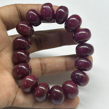 Handmade Natural Ruby 412.40 Carats Bracelet | Smooth 14-15mm Rondelle Beads 16 Pcs | Crimson Red VVS Clarity | High