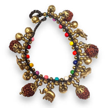 Handmade Bracelet Rudraksh Elephant Bells Charms Beaded 8 Inch Jewelry