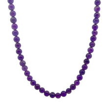 Handmade Necklace Natural Amethyst Gemstone Plain Ball Beaded Jewelry
