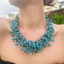 Handmade Necklace Tropical Turquoise & White 20