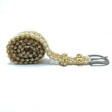 Handmade Pearl Mesh Design Buckled Belt Unique Men's Wear