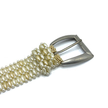 Handmade Freshwater Pearl Bullet Shape Trapezoid Buckle Belt