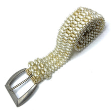 Handmade Freshwater Pearl Bullet Shape Trapezoid Buckle Belt