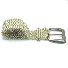 Handmade Pearl Barrel Shaped Trapezoidal Buckle Belt