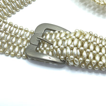 Handcrafted Freshwater Pearl Wavy Buckled Belt Unique Giftware
