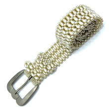 Handcrafted Freshwater Pearl Wavy Buckled Belt Unique Giftware