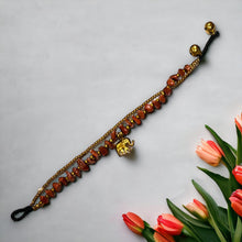 Handmade Tiger’s Eye Beaded Bracelet with Elephant Charm & Bells Protective Gemstone Trinket Jewelry - Bracelet