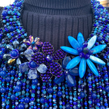 Handmade Waterfall Necklace Royal Blue 18