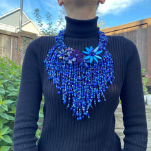 Handmade Waterfall Necklace Royal Blue 18