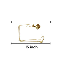 Heart Pendant Necklace Warm Yellow Tone Plated with White Rhinestone – Chic Romantic Jewelry - Necklace