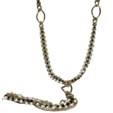 Lariat Station Necklace with Simulated Pearl and Chain Detailing – Elegant Drop Necklace for Evening Outfits - Necklace