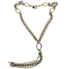 Lariat Station Necklace with Simulated Pearl and Chain Detailing – Elegant Drop Necklace for Evening Outfits - Necklace