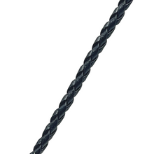 Light Blue Stone Pendant 16mm Drop Shape Glass Stone With Dark Twisted Cord Necklace Cool Tones Inspired By Calm Energy