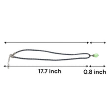 Light Green Pendant 16mm Drop Shape With Black Twisted Cord Glass Stone Necklace Nature Inspired Color With Clean