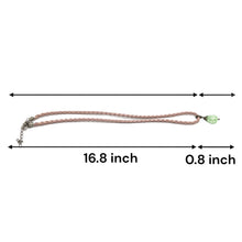 Light Green Pendant Drop Shape 16mm With Light Pink Twisted Cord Glass Stone Necklace Evoking Calm Fresh Visual Appeal