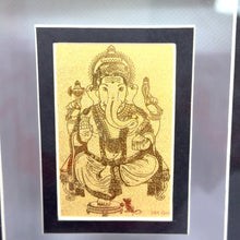 Lord Ganesh 24K Gold Foil Frame Sacred Blessings of Prosperity & Protection Auspicious Religious Handcrafted Gift