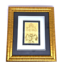 Lord Ganesh 24K Gold Foil Frame Sacred Blessings of Prosperity & Protection Auspicious Religious Handcrafted Gift