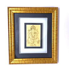 Lord Ganesh 24K Gold Foil Frame Sacred Blessings of Prosperity & Protection Auspicious Religious Handcrafted Gift