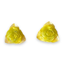 Handmade Earrings Fish Scales Green Rose Jewelry