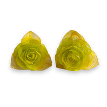 Handmade Earrings Fish Scales Green Rose Jewelry