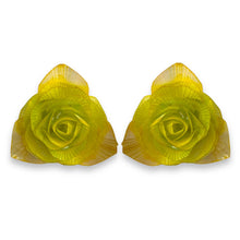 Handmade Earrings Fish Scales Green Rose Jewelry