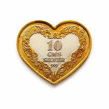Luxury 999 Silver Heart Coin 10 Gram | Collectible Gift Keepsake - Coins