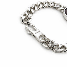 Bracelet with Certified Star Ruby Oval Cabochon Gemstone Sterling Silver Cuban Link Jewelry - Bracelet