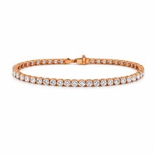 Luxury Tennis Bracelet 925 Sterling Silver Rose Gold Plated | Swiss Star Round 3.75 mm Sparkling Cubic Zirconia