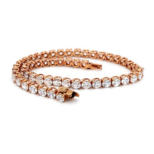 Luxury Tennis Bracelet 925 Sterling Silver Rose Gold Plated | Swiss Star Round 3.75 mm Sparkling Cubic Zirconia