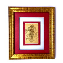 Maha Lakshmi 24K Gold Foil Frame Divine Goddess of Wealth Auspicious Religious Gift for Prosperity & Blessings Perfect