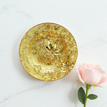 Maple Leaves 24K Gold Foil Artistic 7” Plate – A Royal Handcrafted Masterpiece Floral Festive Luxury Gift - Gold Plate