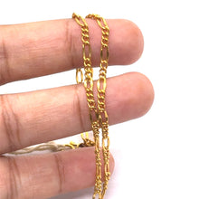 Micron Gold Plated Figaro Chain Necklace Jewelry - Necklace