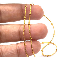 Micron Gold Plated Bead on Classic Minimalist Chain Necklace Jewelry - Necklace