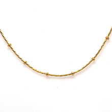 Micron Gold Plated Bead on Classic Minimalist Chain Necklace Jewelry - Necklace