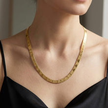 Micron Gold Plated Snake Chain Necklace | “I Love You” Engraved Initial Design | Romantic Unisex Style - Necklace