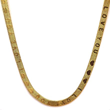Micron Gold Plated I Love You Initial Snake Gold Plated Chain Necklace Jewelry - Necklace
