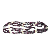 Minimalist Handmade Natural Garnet Plain Fish & Chalcedony Nugget Gemstone Beaded 17.9’’ Necklace Jewelry - Necklace